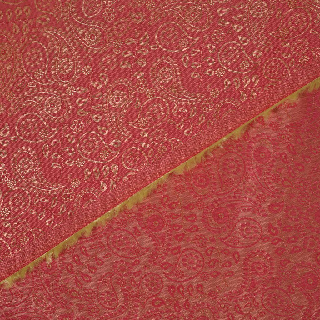 Futterstoff Paisley Viskosemix koralle gelb